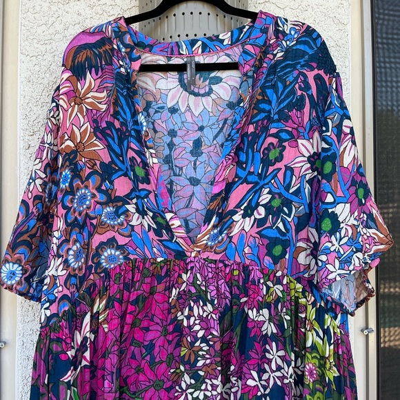 EUC Anthropologie The Kallie Flowy Maxi Dress Printed Edition Size 3X Boho - Picture 7 of 12